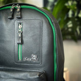 SAMPLE Leather Backpack STEEL/GREEN