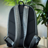 SAMPLE Leather Backpack STEEL/GREEN