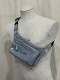 SAMPLE Grey Leather Crossbody Bag