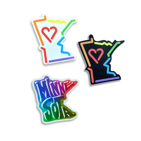 Minnesota RAINBOW Vinyl Sticker